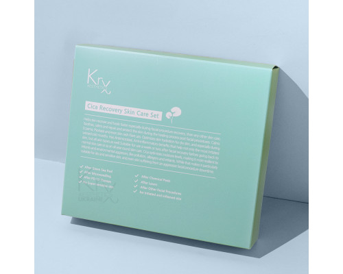 CICA RECOVERY KIT. Бокс із 4-х продуктів для відновлення реактивної шкіри в домашньому догляді після агресивних професійних процедур або для щоденного догляду за гіперчутливою шкірою. 