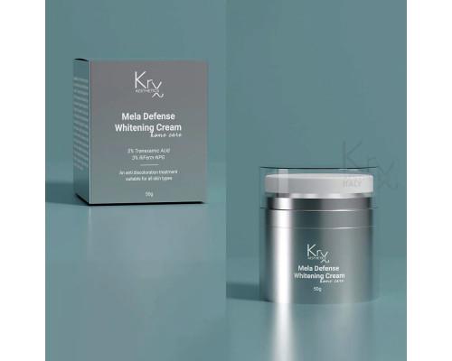 MELA DEFENSE WHITENING CREAM. KRX Aesthetics. Відбілюючий крем-інтенсив з 5% Транексамовою кислотою та 3% інгібітором Тирозиназі RiFerm-NPG, 50 гр
